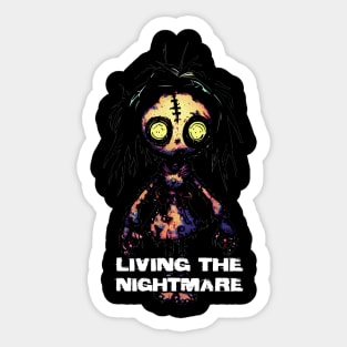 Creepy Scary Doll Living The Nightmare October 31st Horror Sticker